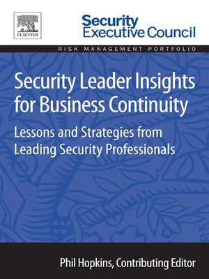 cover image of Security Leader Insights for Business Continuity